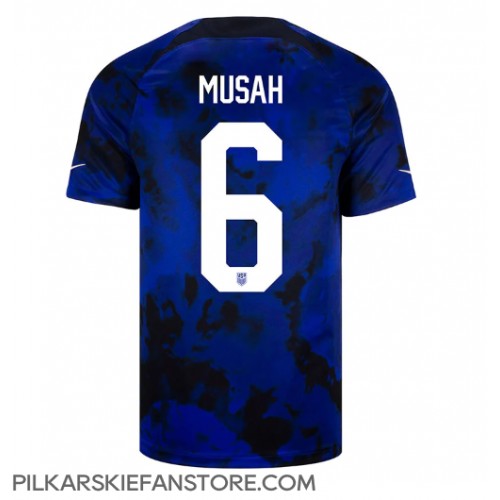 Tanie Strój piłkarski Stany Zjednoczone Yunus Musah #6 Koszulka Wyjazdowej MŚ 2022 Krótkie Rękawy